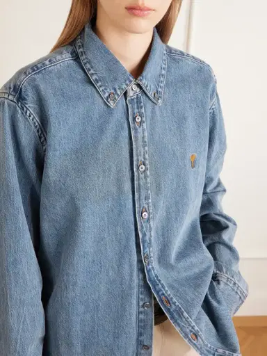 AMI PARIS Logo-embroidered Denim Shirt | Thumbnail 5 AMI PARIS Logo-embroidered Denim Shirt | Thumbnail 5