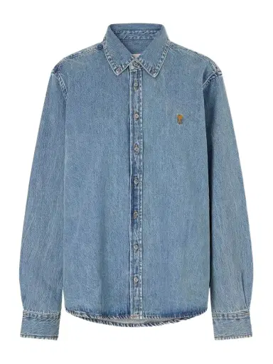 AMI PARIS Logo-embroidered Denim Shirt | Thumbnail 1 AMI PARIS Logo-embroidered Denim Shirt | Thumbnail 1