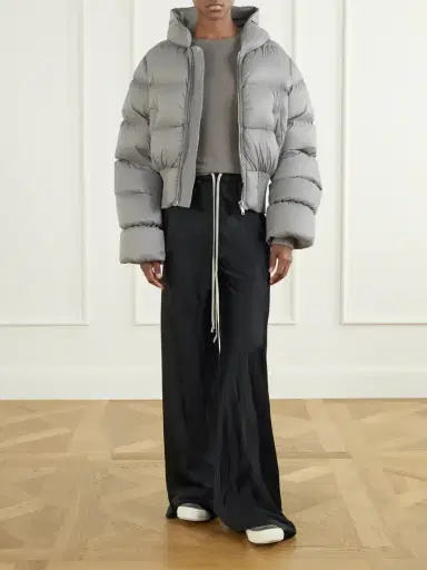 Rick Owens Cinched Hooded Cropped Shell Jacket | Thumbnail 2 Rick Owens Cinched Hooded Cropped Shell Jacket | Thumbnail 2