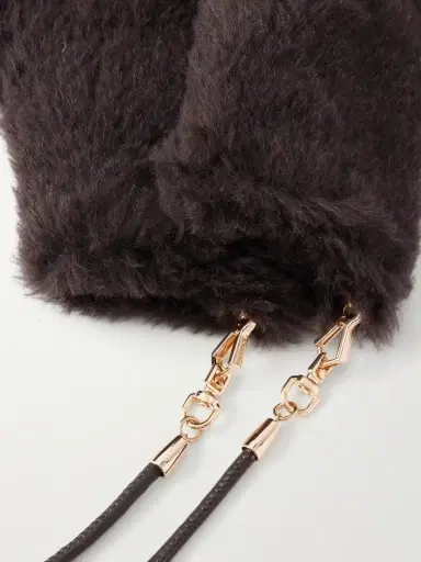 Max Mara Ombrato Strap-detailed Alpaca, Wool And Silk-blend Gloves | Thumbnail 2 Max Mara Ombrato Strap-detailed Alpaca, Wool And Silk-blend Gloves | Thumbnail 2