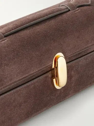 Savette Slim Pochette Leather-trimmed Suede Tote | Thumbnail 5 Savette Slim Pochette Leather-trimmed Suede Tote | Thumbnail 5
