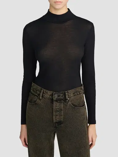 Frame Women's The Shadow Cotton Turtleneck | Thumbnail 3 Frame Women's The Shadow Cotton Turtleneck | Thumbnail 3
