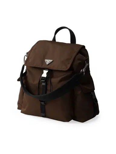 Prada Men's Explore Re-Nylon and Leather Backpack - Brown | Thumbnail 4 Prada Men's Explore Re-Nylon and Leather Backpack - Brown | Thumbnail 4
