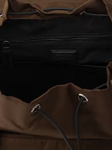 Prada Men's Explore Re-Nylon and Leather Backpack - Brown | Thumbnail 7 Prada Men's Explore Re-Nylon and Leather Backpack - Brown | Thumbnail 7