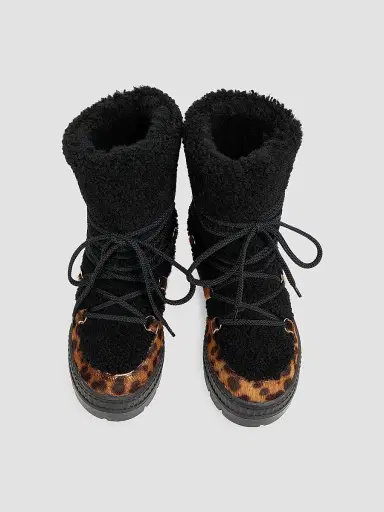 Pollini Women's Lace-Up Shearling Ankle Boots | Thumbnail 4 Pollini Women's Lace-Up Shearling Ankle Boots | Thumbnail 4