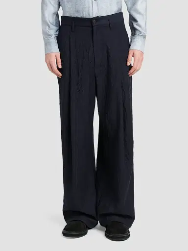 Giorgio Armani Men's Virgin Wool Single Pleat Trousers | Thumbnail 4 Giorgio Armani Men's Virgin Wool Single Pleat Trousers | Thumbnail 4