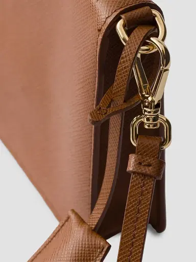 Prada Women's Saffiano Leather Smartphone Pouch - Brown | Thumbnail 6 Prada Women's Saffiano Leather Smartphone Pouch - Brown | Thumbnail 6
