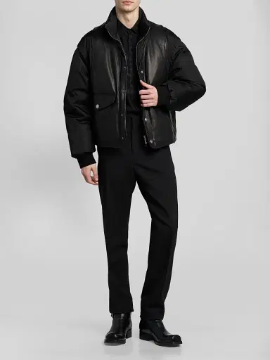 Versace Men's Layered Stand-Collar Down Jacket - Black - Size 44 | Thumbnail 2 Versace Men's Layered Stand-Collar Down Jacket - Black - Size 44 | Thumbnail 2