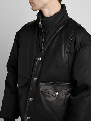 Versace Men's Layered Stand-Collar Down Jacket - Black - Size 44 | Thumbnail 5 Versace Men's Layered Stand-Collar Down Jacket - Black - Size 44 | Thumbnail 5