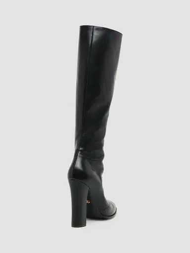 Dolce & Gabbana Women's Round Toe 90MM Leather Knee-High Boots | Thumbnail 4 Dolce & Gabbana Women's Round Toe 90MM Leather Knee-High Boots | Thumbnail 4