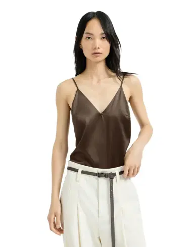 Brunello Cucinelli Stretch silk satin camisole | Thumbnail 1 Brunello Cucinelli Stretch silk satin camisole | Thumbnail 1