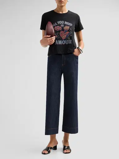 Cinq à Sept Women's All You Need Is Amour Shrunken Band T-Shirt | Thumbnail 2 Cinq à Sept Women's All You Need Is Amour Shrunken Band T-Shirt | Thumbnail 2