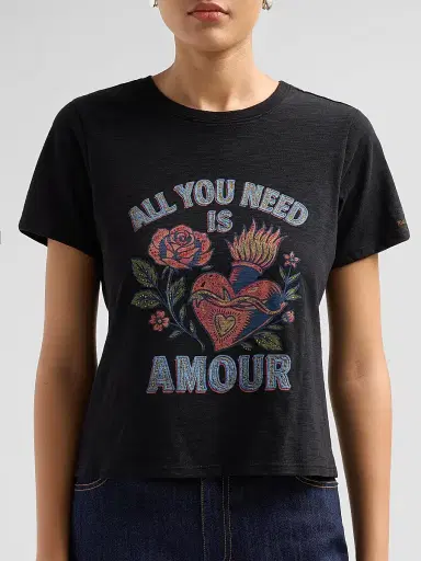 Cinq à Sept Women's All You Need Is Amour Shrunken Band T-Shirt | Thumbnail 5 Cinq à Sept Women's All You Need Is Amour Shrunken Band T-Shirt | Thumbnail 5