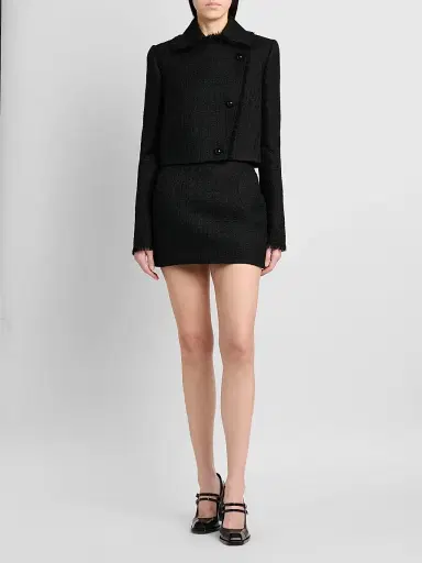 Alexander McQueen Women's Molded Wool-Mohair Mini Skirt | Thumbnail 2 Alexander McQueen Women's Molded Wool-Mohair Mini Skirt | Thumbnail 2