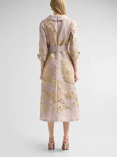 Teri Jon by Rickie Freeman Women's Floral Jacquard A-Line Midi Dress | Thumbnail 3 Teri Jon by Rickie Freeman Women's Floral Jacquard A-Line Midi Dress | Thumbnail 3