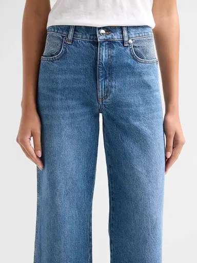 Ramy Brook Women's Leah Rhinestone-Embellished Straight Jeans | Thumbnail 5 Ramy Brook Women's Leah Rhinestone-Embellished Straight Jeans | Thumbnail 5