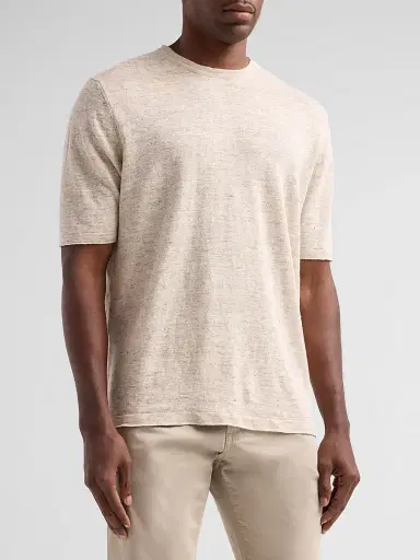 Saks Fifth Avenue Men's Linen Crewneck T-Shirt | Thumbnail 4 Saks Fifth Avenue Men's Linen Crewneck T-Shirt | Thumbnail 4
