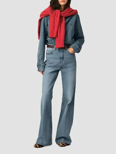 AMI PARIS Women's Flare Fit Mid-Rise Jeans | Thumbnail 2 AMI PARIS Women's Flare Fit Mid-Rise Jeans | Thumbnail 2