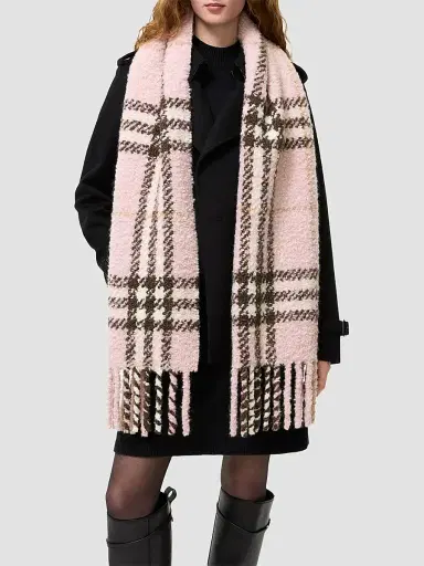 Burberry Women's Check Wool Bouclé Scarf | Thumbnail 3 Burberry Women's Check Wool Bouclé Scarf | Thumbnail 3