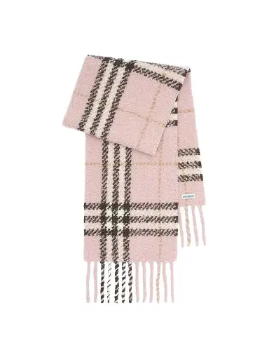 Burberry Women's Check Wool Bouclé Scarf | Thumbnail 1 Burberry Women's Check Wool Bouclé Scarf | Thumbnail 1