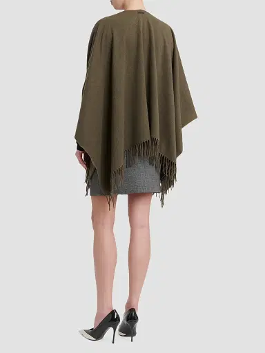 Ferragamo Women's Leopard Print Cashmere-Wool Reversible Cape | Thumbnail 3 Ferragamo Women's Leopard Print Cashmere-Wool Reversible Cape | Thumbnail 3