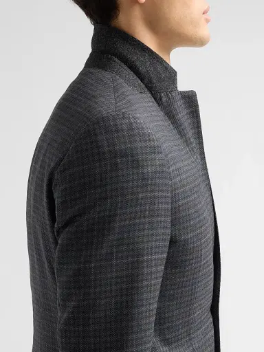 Emporio Armani Men's Blur Box Checked Wool Sport Coat | Thumbnail 7 Emporio Armani Men's Blur Box Checked Wool Sport Coat | Thumbnail 7