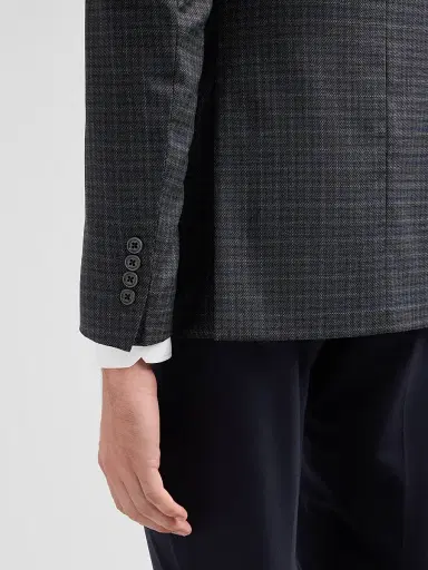 Emporio Armani Men's Blur Box Checked Wool Sport Coat | Thumbnail 8 Emporio Armani Men's Blur Box Checked Wool Sport Coat | Thumbnail 8