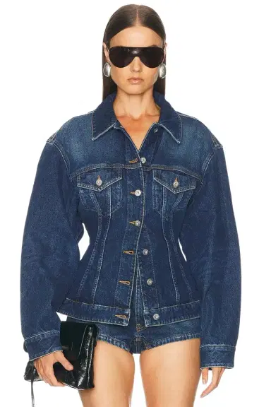 Mugler Hourglass Denim Jacket | Thumbnail 1 Mugler Hourglass Denim Jacket | Thumbnail 1