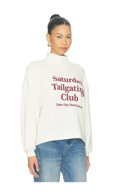 Sunny Somewhere Saturday Tailgating Club Mockneck Sweater | Thumbnail 2 Sunny Somewhere Saturday Tailgating Club Mockneck Sweater | Thumbnail 2