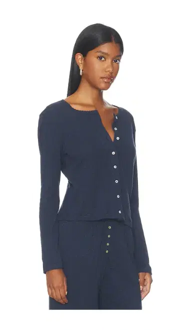 LESET Pointelle Classic Cardigan | Thumbnail 2 LESET Pointelle Classic Cardigan | Thumbnail 2