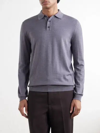 Slowear Zanone Slim-Fit Flexwool Polo Shirt - Men | Thumbnail 3 Slowear Zanone Slim-Fit Flexwool Polo Shirt - Men | Thumbnail 3