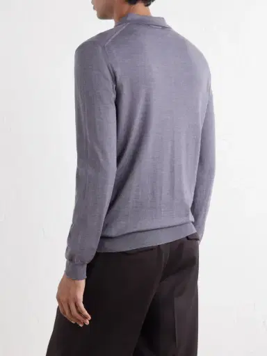 Slowear Zanone Slim-Fit Flexwool Polo Shirt - Men | Thumbnail 4 Slowear Zanone Slim-Fit Flexwool Polo Shirt - Men | Thumbnail 4