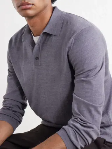 Slowear Zanone Slim-Fit Flexwool Polo Shirt - Men | Thumbnail 5 Slowear Zanone Slim-Fit Flexwool Polo Shirt - Men | Thumbnail 5