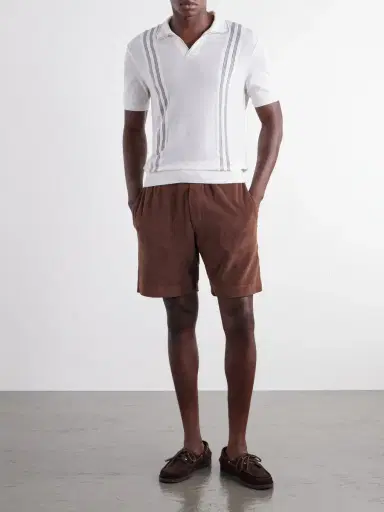 Orlebar Brown Marling Solid Cotton Organic Terry Shorts - Men | Thumbnail 2 Orlebar Brown Marling Solid Cotton Organic Terry Shorts - Men | Thumbnail 2