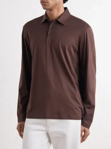 Slowear Zanone Cotton and Silk-Blend Jersey Polo Shirt - Men | Thumbnail 3 Slowear Zanone Cotton and Silk-Blend Jersey Polo Shirt - Men | Thumbnail 3