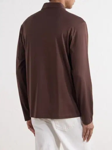 Slowear Zanone Cotton and Silk-Blend Jersey Polo Shirt - Men | Thumbnail 4 Slowear Zanone Cotton and Silk-Blend Jersey Polo Shirt - Men | Thumbnail 4