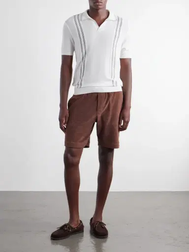 Orlebar Brown Horton Striped Silk and Cotton-Blend Polo Shirt - Men | Thumbnail 2 Orlebar Brown Horton Striped Silk and Cotton-Blend Polo Shirt - Men | Thumbnail 2