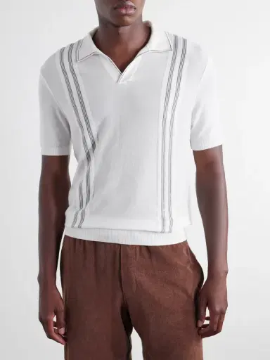 Orlebar Brown Horton Striped Silk and Cotton-Blend Polo Shirt - Men | Thumbnail 3 Orlebar Brown Horton Striped Silk and Cotton-Blend Polo Shirt - Men | Thumbnail 3