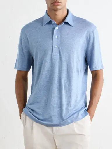 Ralph Lauren Purple Label Linen-Jersey Polo Shirt - Men | Thumbnail 3 Ralph Lauren Purple Label Linen-Jersey Polo Shirt - Men | Thumbnail 3