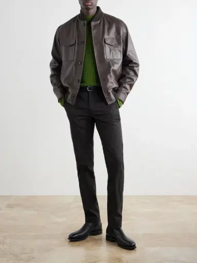 Slowear Montedoro Leather Bomber Jacket - Men | Thumbnail 2 Slowear Montedoro Leather Bomber Jacket - Men | Thumbnail 2