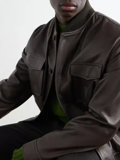 Slowear Montedoro Leather Bomber Jacket - Men | Thumbnail 5 Slowear Montedoro Leather Bomber Jacket - Men | Thumbnail 5