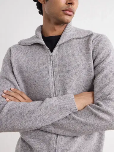 Slowear Zanone Virgin Wool Knitted Zip-Up Hoodie - Men | Thumbnail 5 Slowear Zanone Virgin Wool Knitted Zip-Up Hoodie - Men | Thumbnail 5