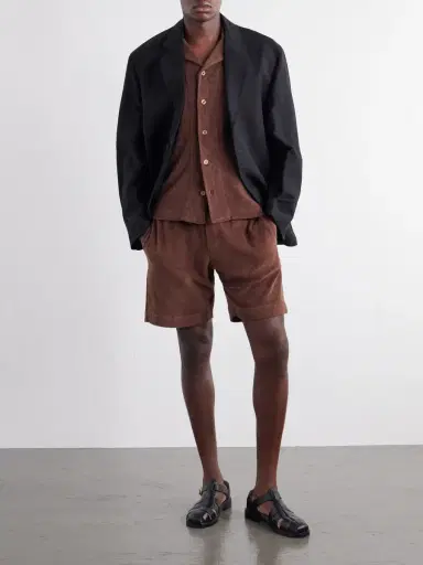 Orlebar Brown Hawkin Solid Cotton Organic Terry Shirt - Men | Thumbnail 2 Orlebar Brown Hawkin Solid Cotton Organic Terry Shirt - Men | Thumbnail 2