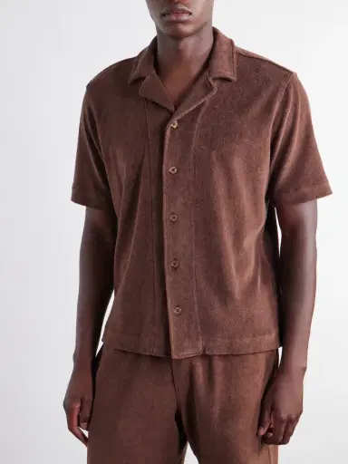 Orlebar Brown Hawkin Solid Cotton Organic Terry Shirt - Men | Thumbnail 3 Orlebar Brown Hawkin Solid Cotton Organic Terry Shirt - Men | Thumbnail 3