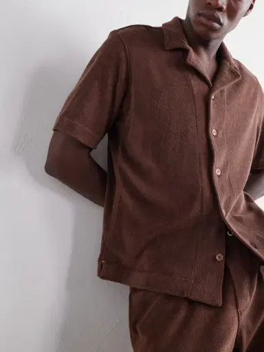 Orlebar Brown Hawkin Solid Cotton Organic Terry Shirt - Men | Thumbnail 5 Orlebar Brown Hawkin Solid Cotton Organic Terry Shirt - Men | Thumbnail 5