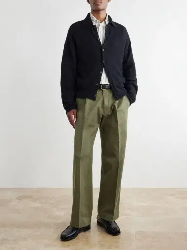 NN07 Kay 1420 Wide-Leg Pleated Organic Cotton-Blend Twill Trousers - Men | Thumbnail 2 NN07 Kay 1420 Wide-Leg Pleated Organic Cotton-Blend Twill Trousers - Men | Thumbnail 2