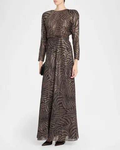 Ralph Lauren Collection Shannen Foiled Chiffon Evening Dress | Thumbnail 4 Ralph Lauren Collection Shannen Foiled Chiffon Evening Dress | Thumbnail 4