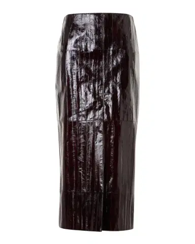 Akris Lacquered Eel Leather Slit Midi Pencil Skirt | Thumbnail 1 Akris Lacquered Eel Leather Slit Midi Pencil Skirt | Thumbnail 1