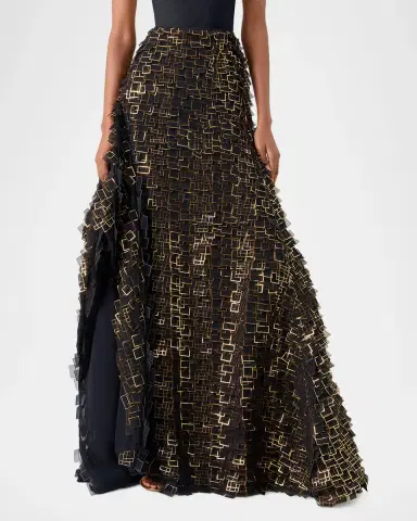 Akris Geometric Lattice Maxi Skirt | Thumbnail 2 Akris Geometric Lattice Maxi Skirt | Thumbnail 2