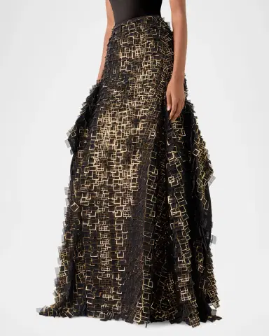 Akris Geometric Lattice Maxi Skirt | Thumbnail 4 Akris Geometric Lattice Maxi Skirt | Thumbnail 4